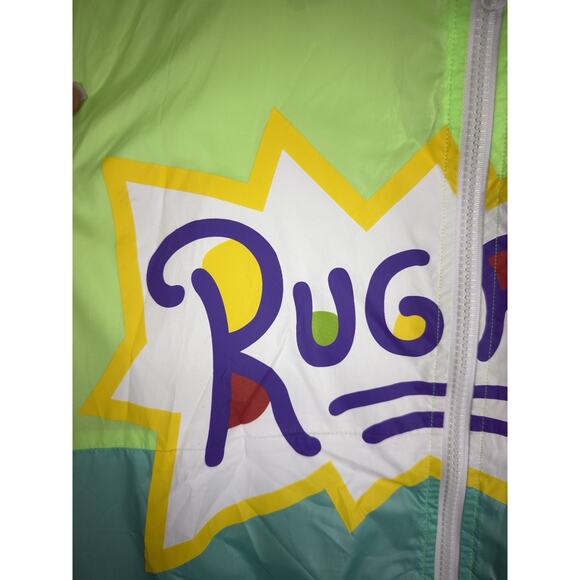 Vintage Nickelodeon Rugrats Windbreaker Jacket Size M Colorblock 90s Retro Style - Picture 3 of 16